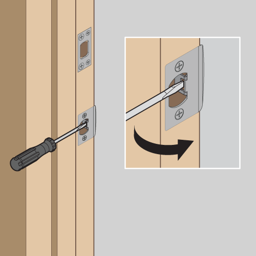 Adjusting the tab on the lower strike